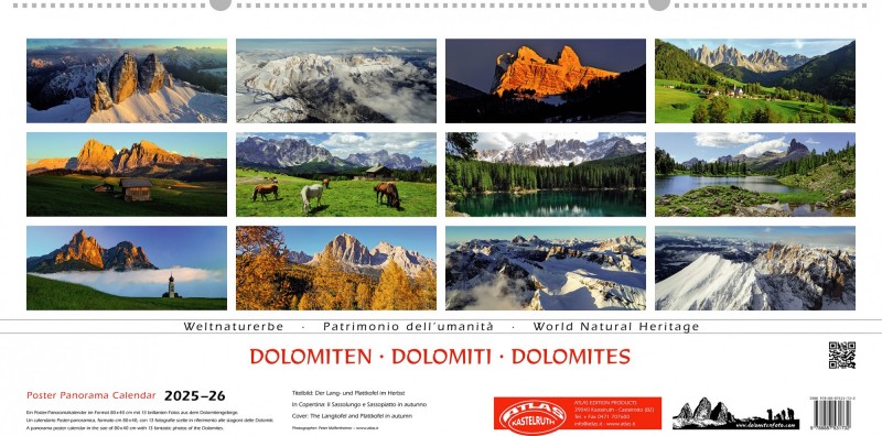 Dolomiten Panoramakalender 2025-26 - 50 % SKONTO 